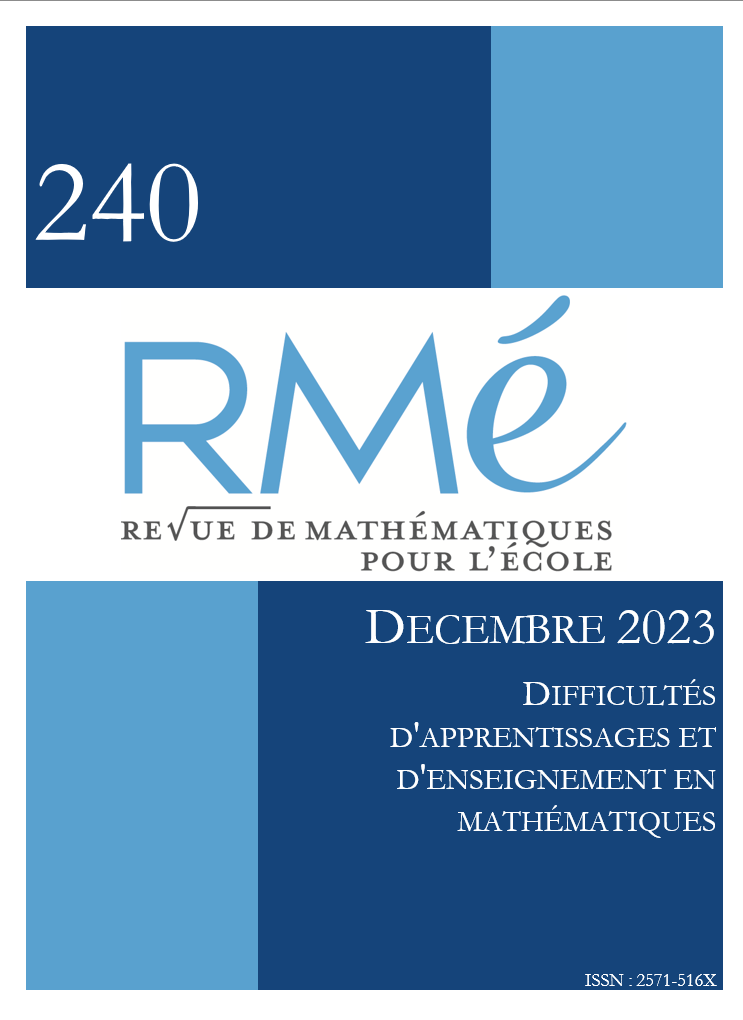 					Afficher No. 240 (2023): Difficultés d'apprentissages et d'enseignement en mathématiques
				